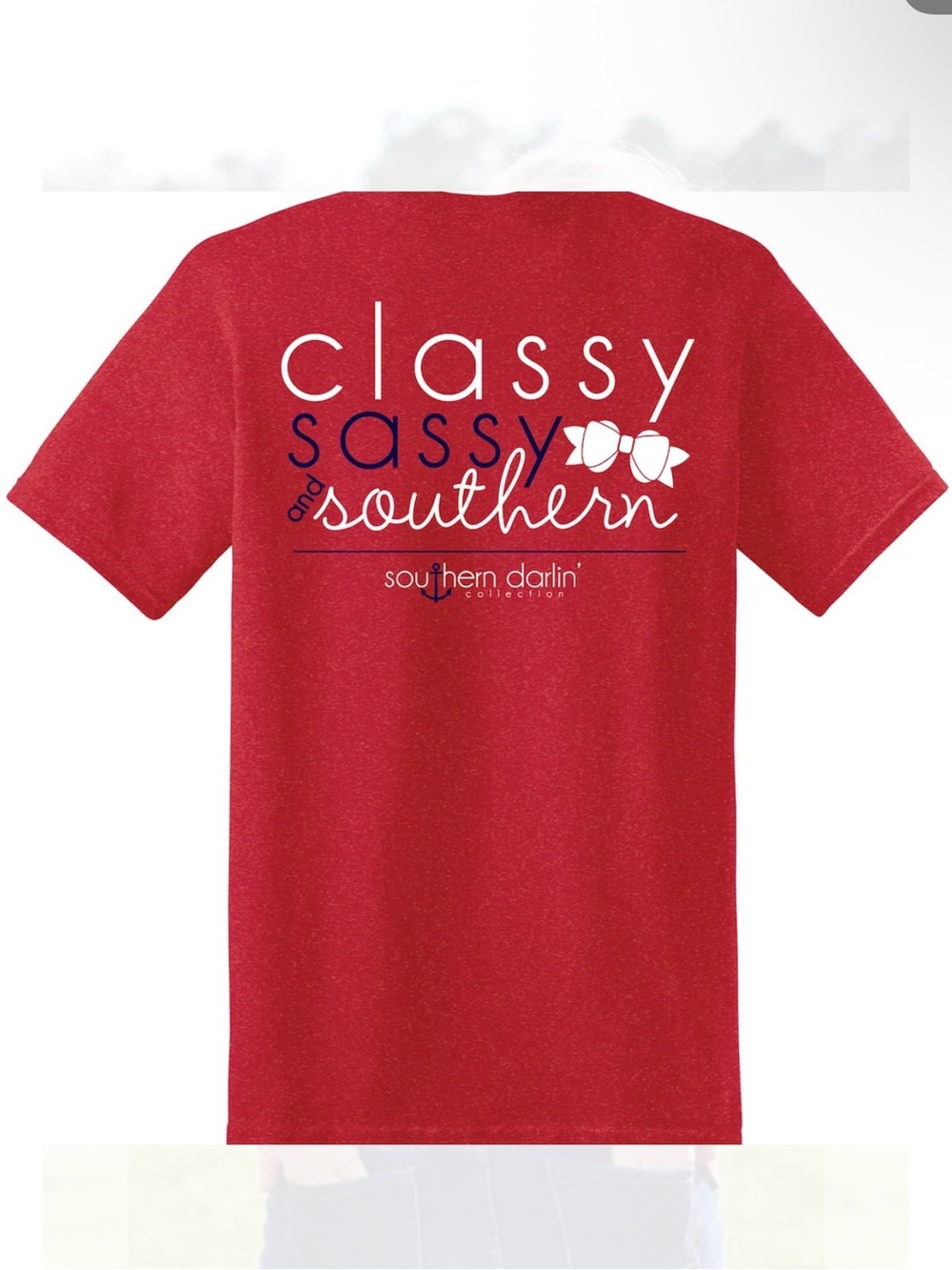 Simply Southern Red "Classy Sassy and Southern" Short Sleeve Tee